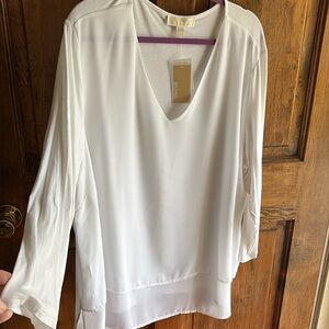 NWT Michael Kors vneck semi sheer tunic top size 3x